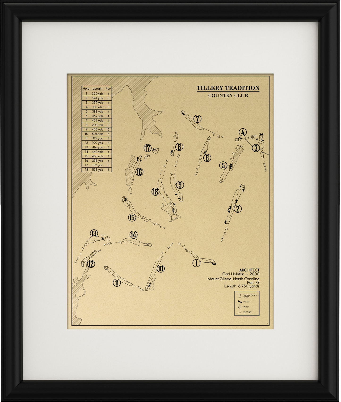 Tillery Tradition Country Club Outline (Print)