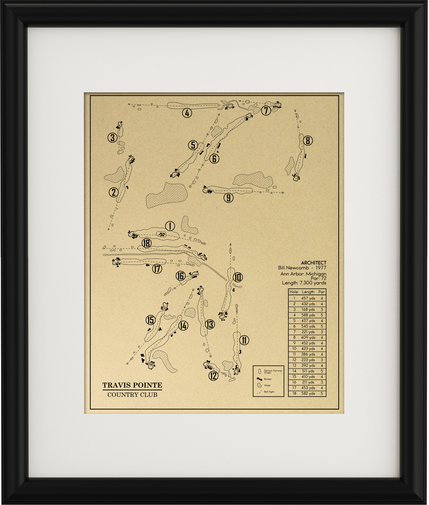 Travis Pointe Country Club Outline (Print)