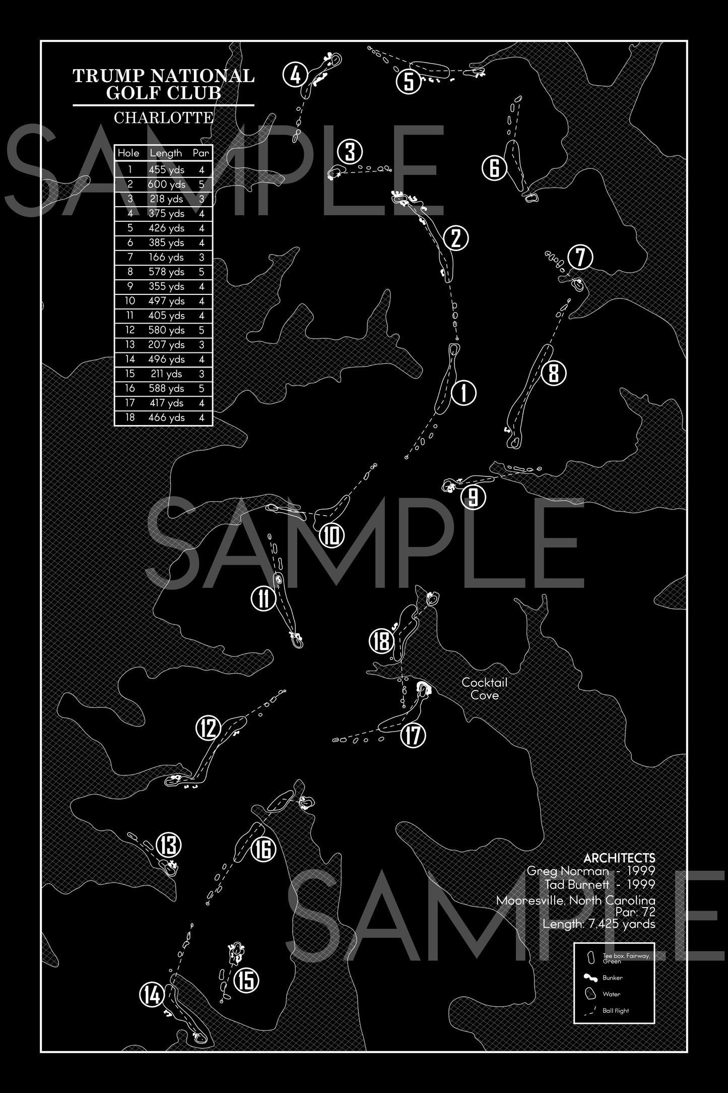 Trump National Golf Club Charlotte Blueprint (Print)