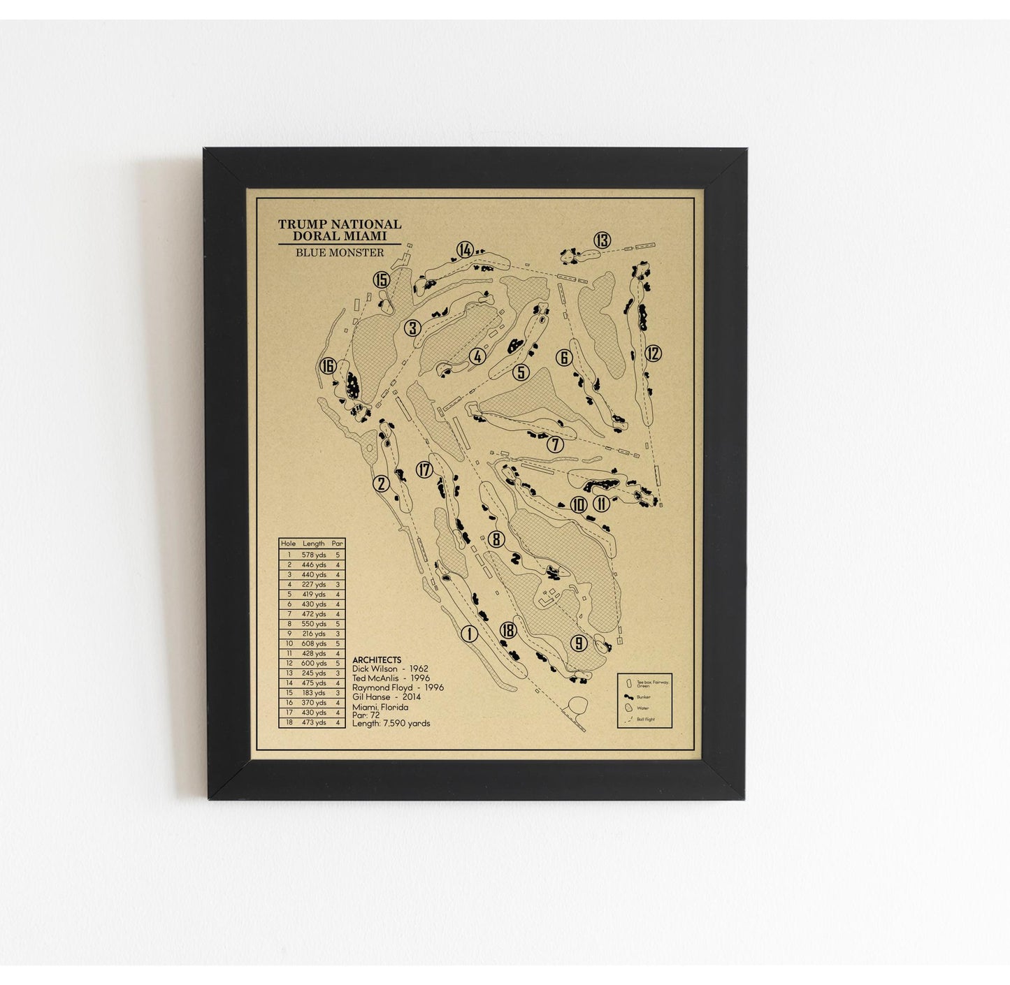 Trump National Doral Miami Blue Monster Outline (Print)