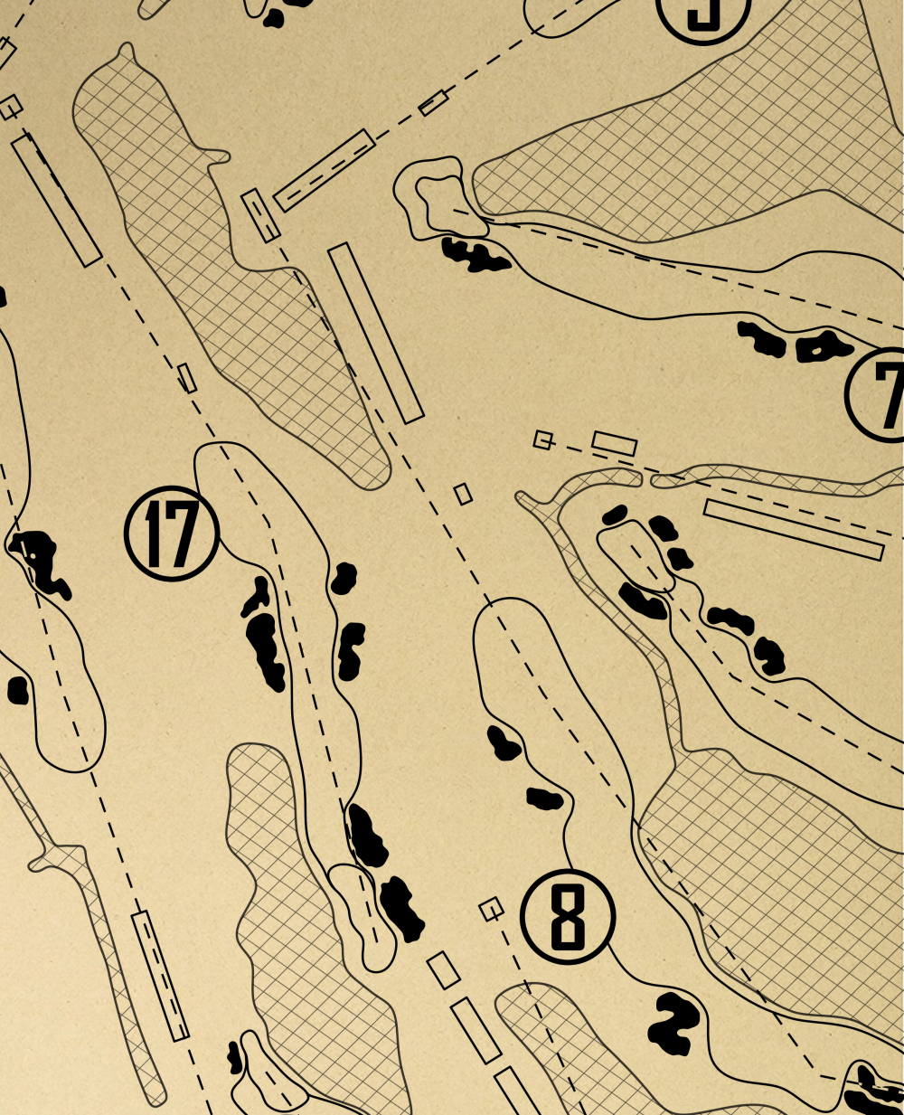 Trump National Doral Miami Blue Monster Outline (Print)