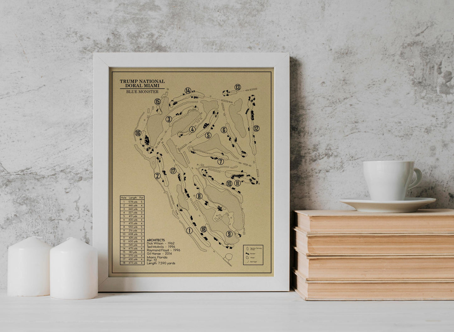 Trump National Doral Miami Blue Monster Outline (Print)