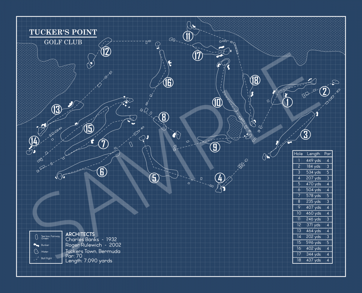 Tucker's Point Golf Club Blueprint (Print)