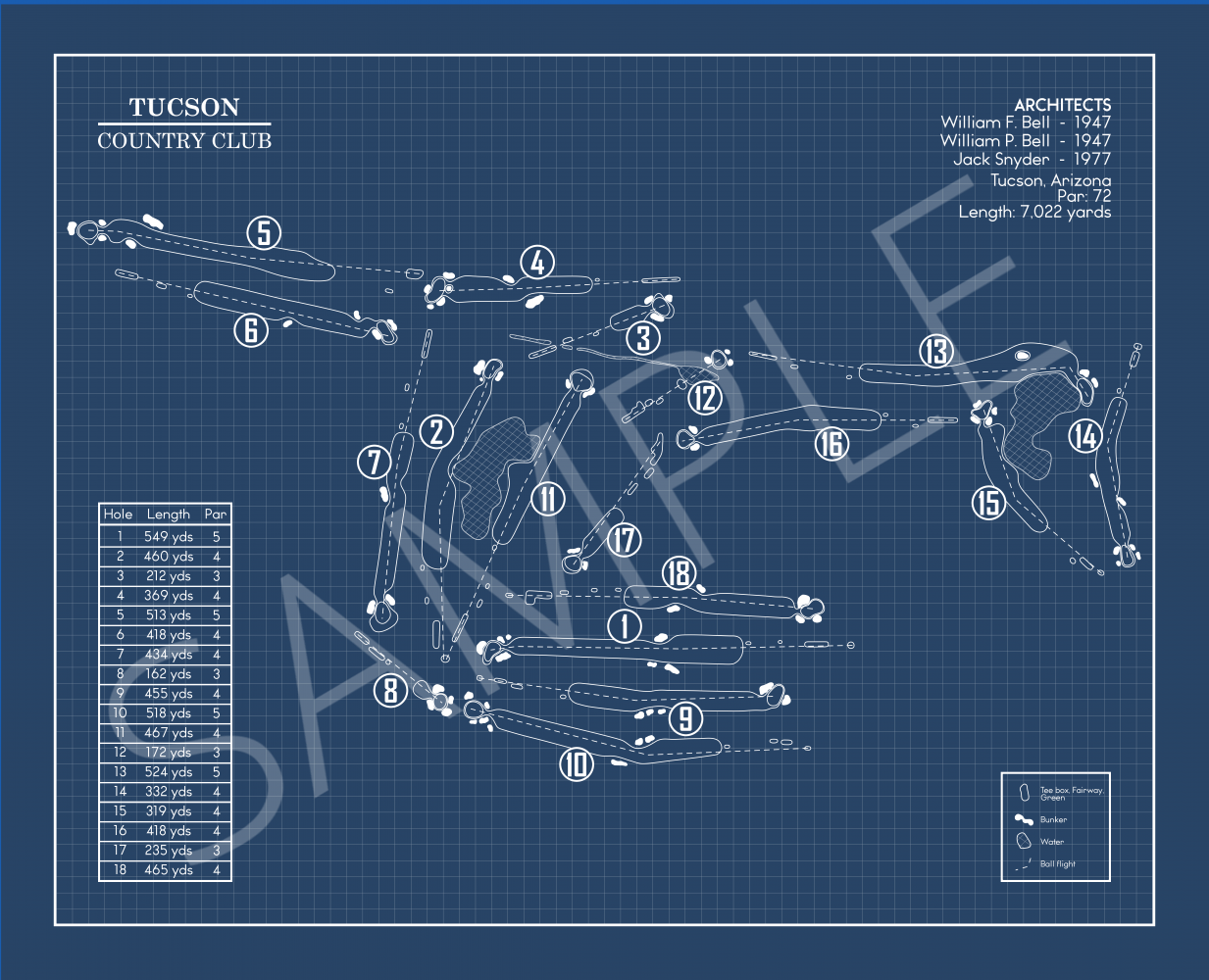 Tucson Country Club Blueprint (Print)