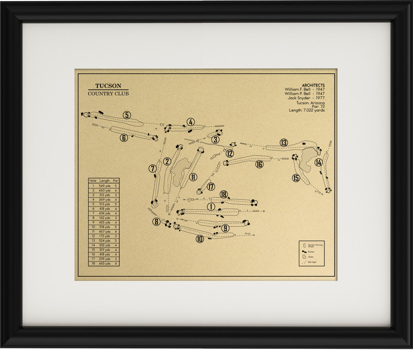 Tucson Country Club Outline (Print)