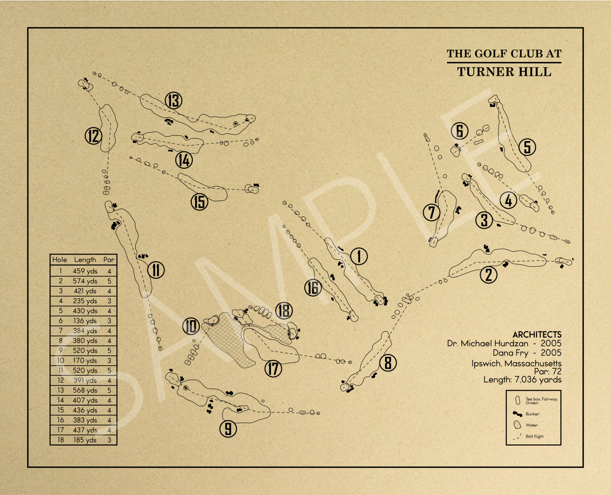 Turner Hill Country Club Outline (Print)