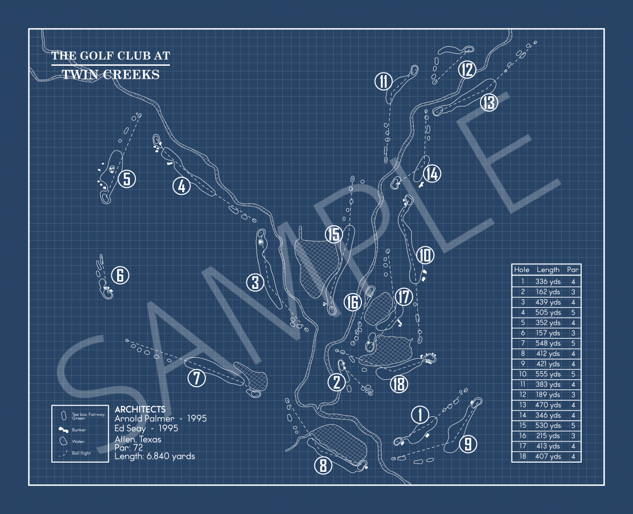 The Golf Club at Twin Creeks Blueprint (Print)