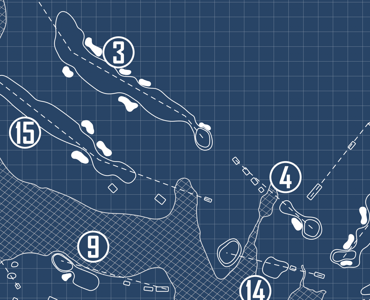 Twin Lakes Golf Course Blueprint (Print)