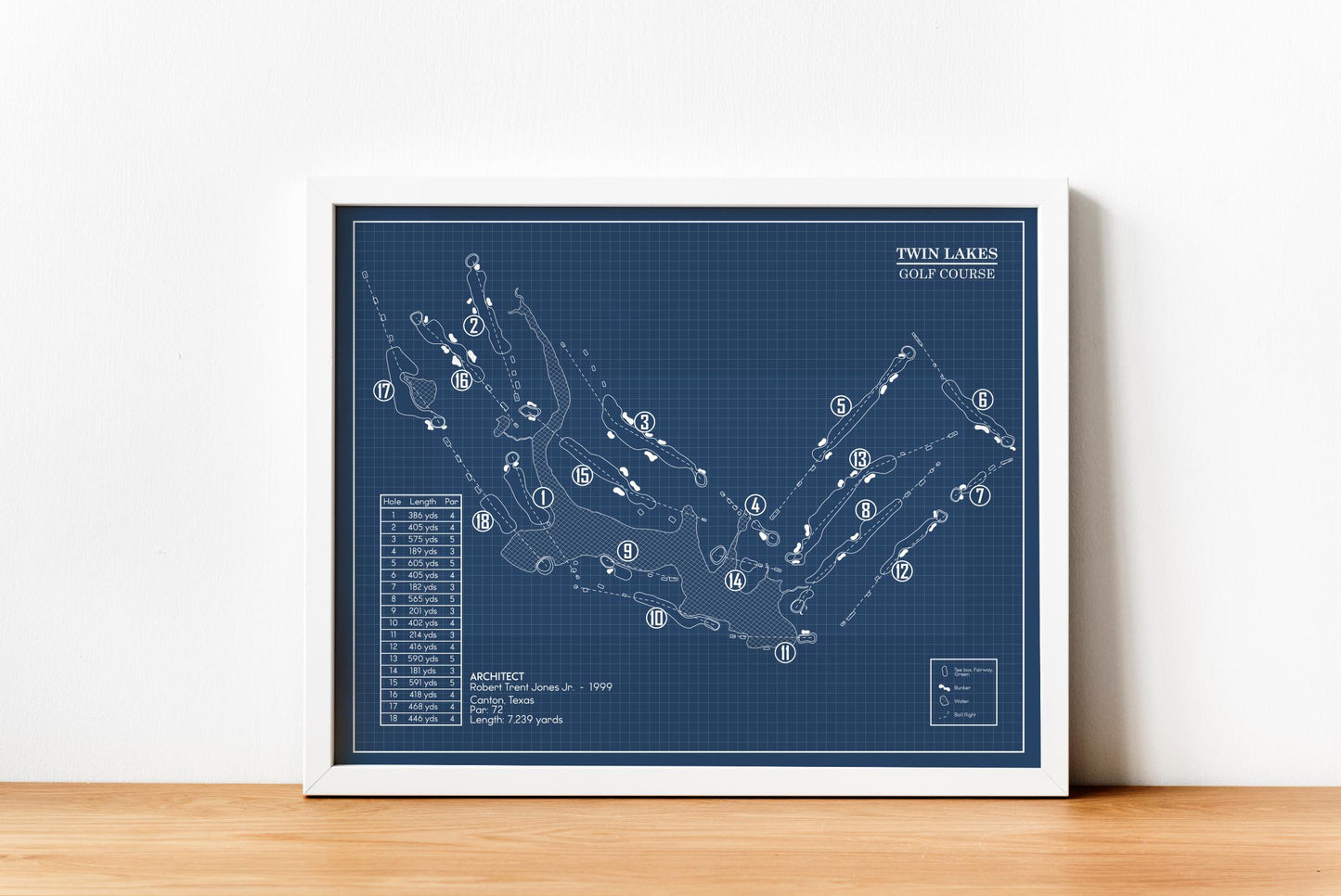 Twin Lakes Golf Course Blueprint (Print)