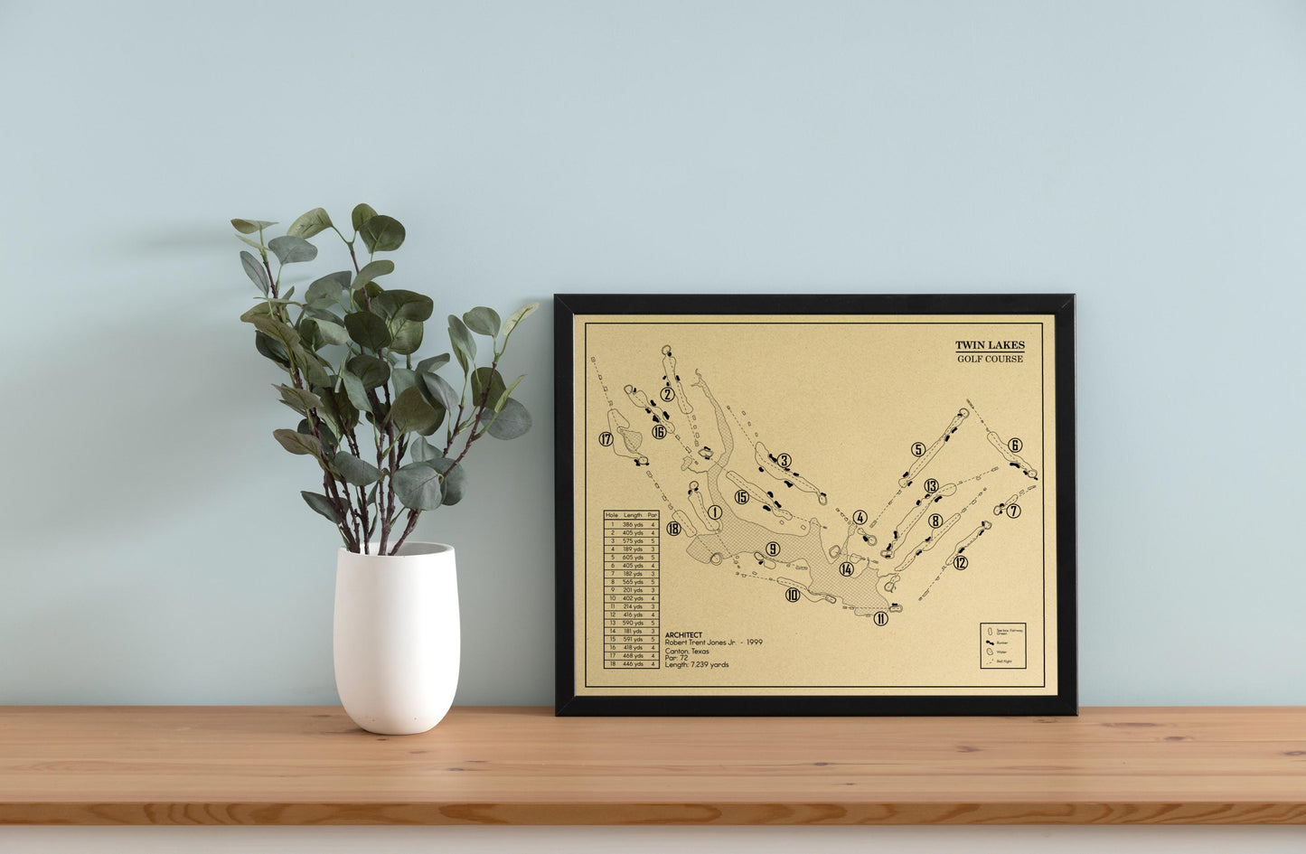 Twin Lakes Golf Course Outline (Print)