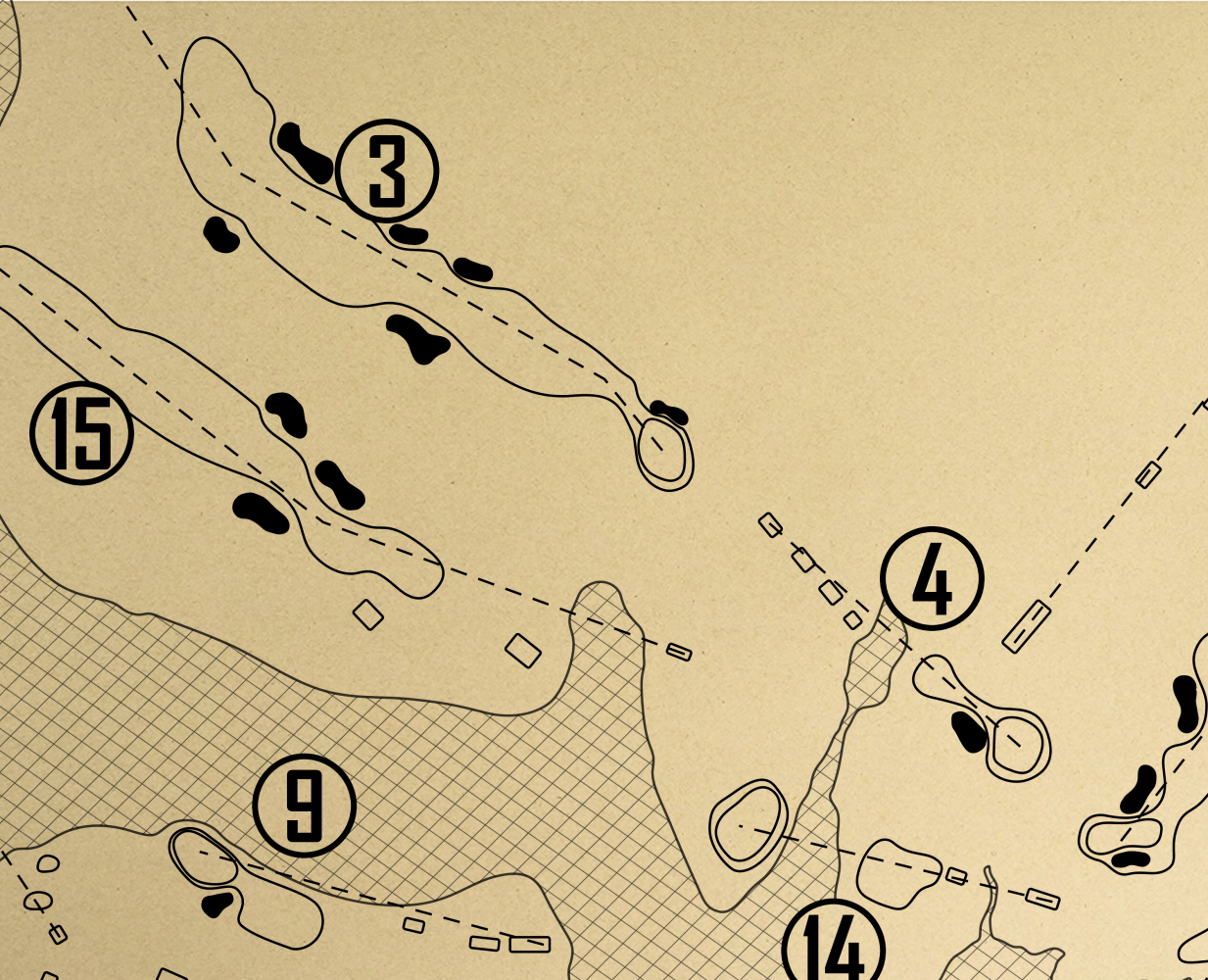 Twin Lakes Golf Course Outline (Print)