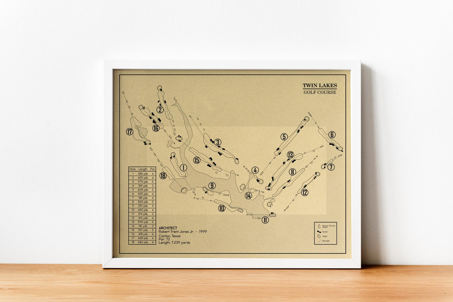 Twin Lakes Golf Course Outline (Print)