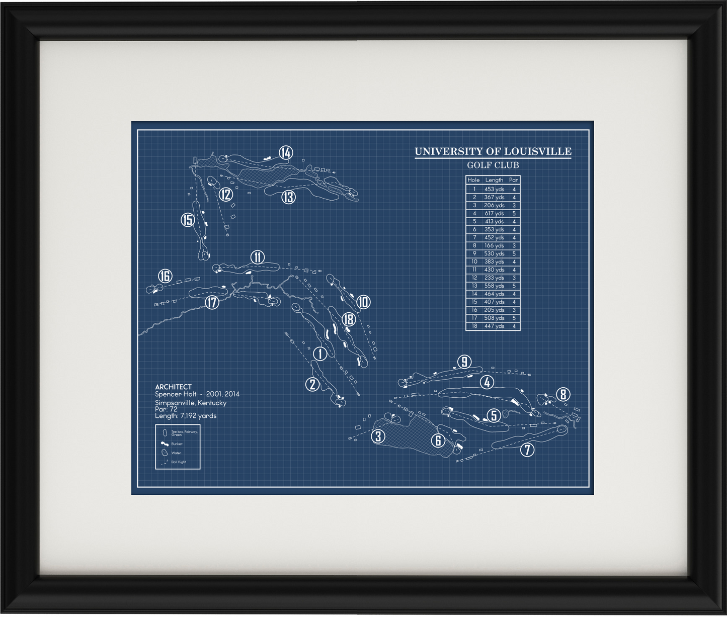 University of Louisville Golf Club Blueprint (Print)