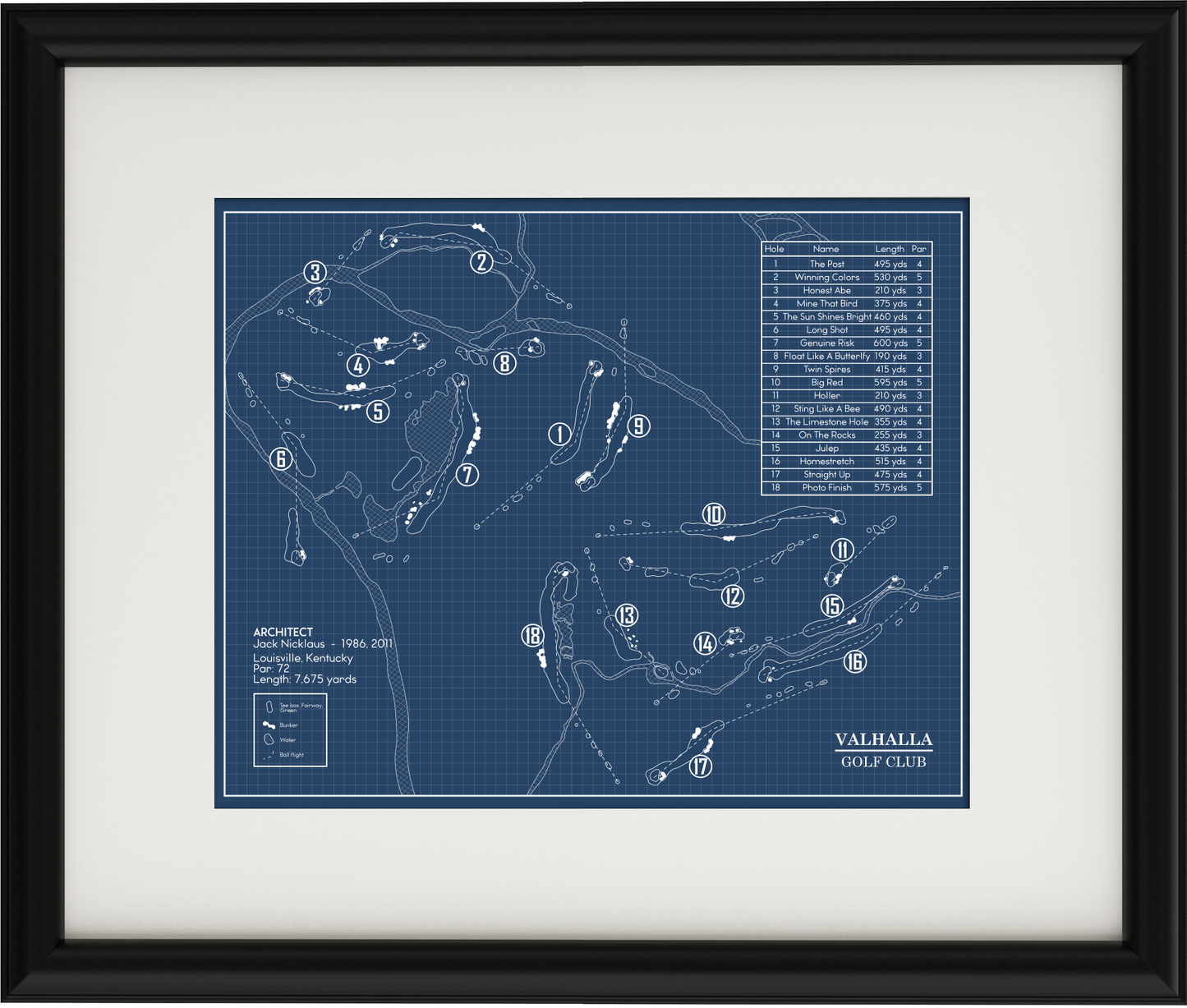 Valhalla Golf Club Blueprint (Print)