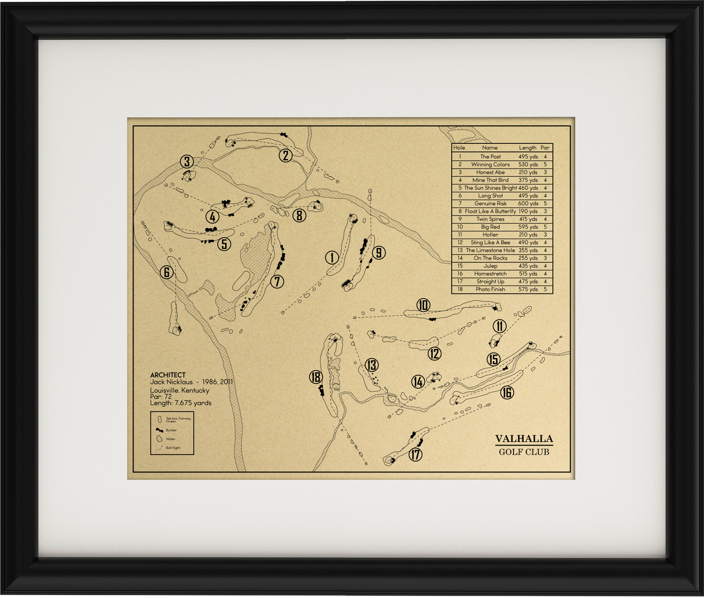 Valhalla Golf Club Outline (Print)