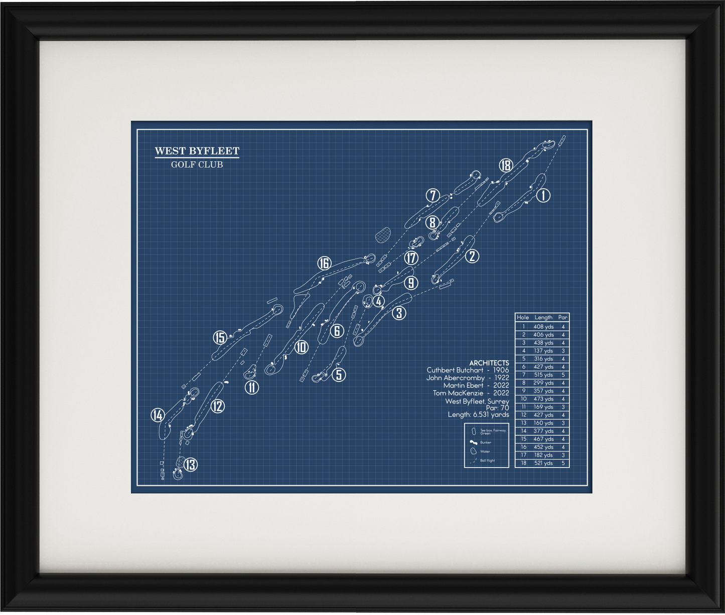 West Byfleet Golf Club Blueprint (Print)