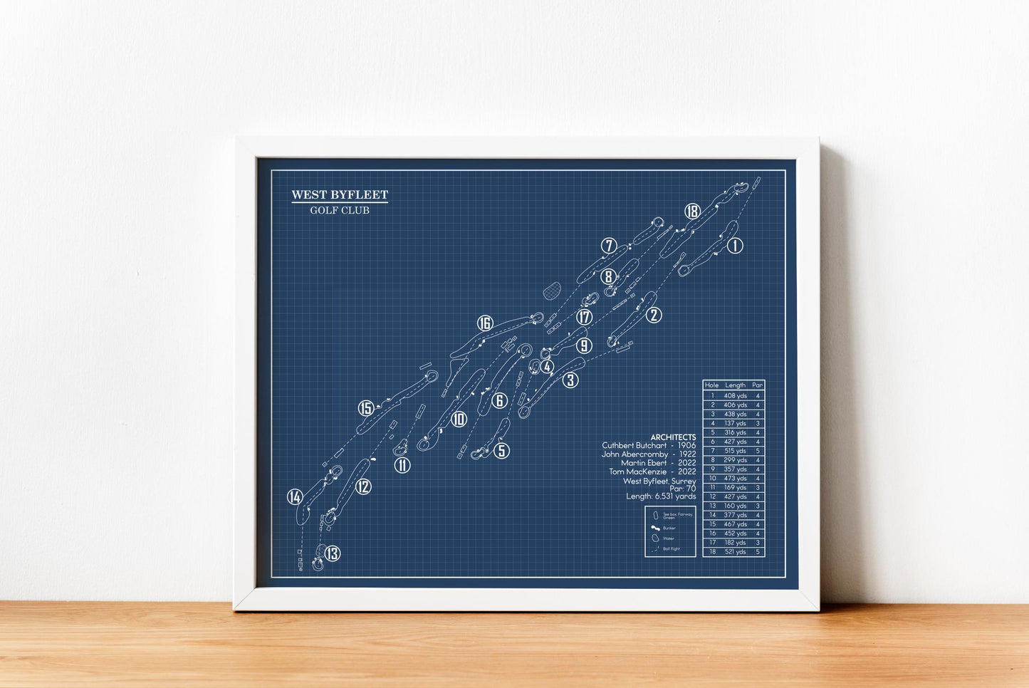 West Byfleet Golf Club Blueprint (Print)