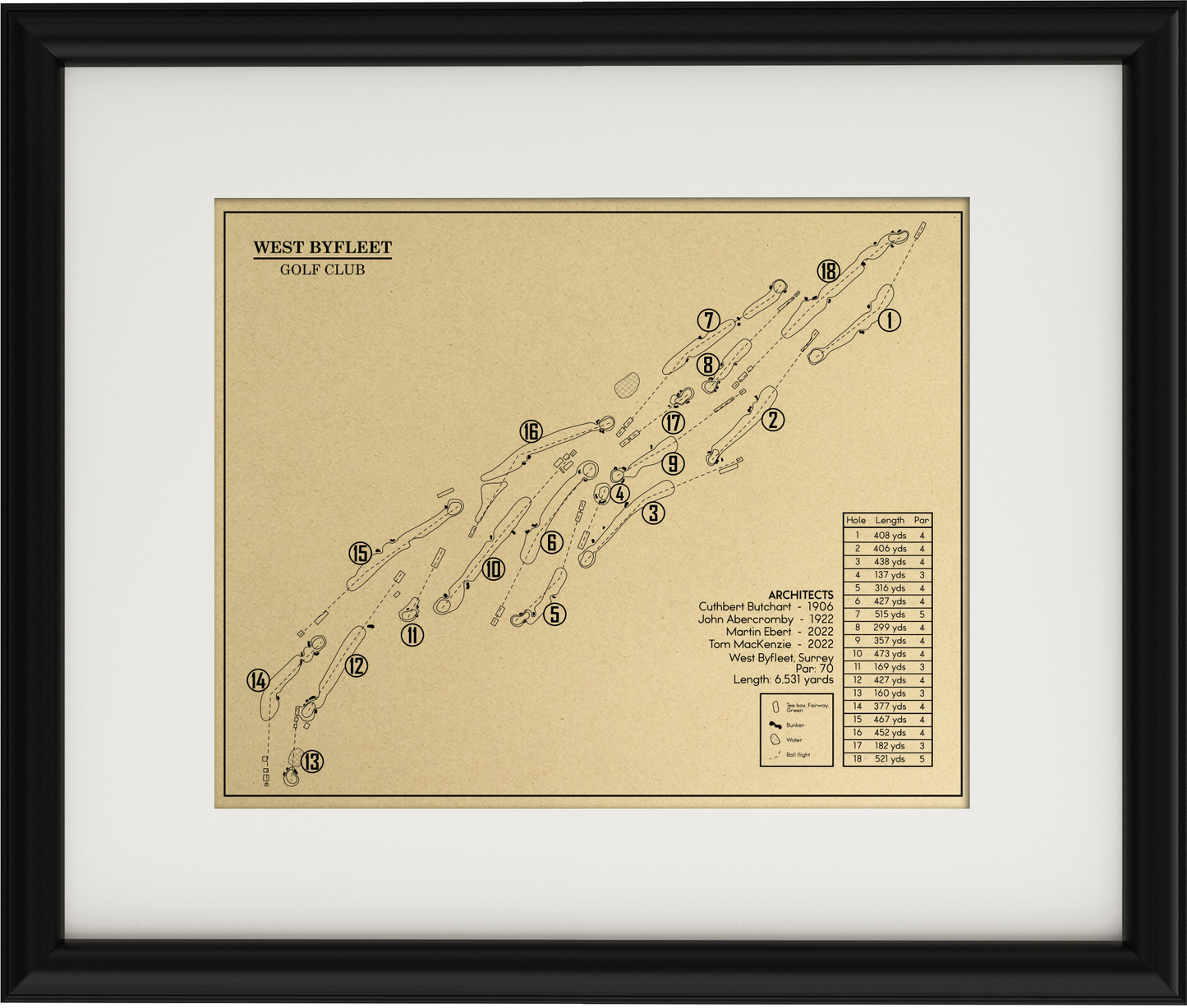 West Byfleet Golf Club Outline (Print)
