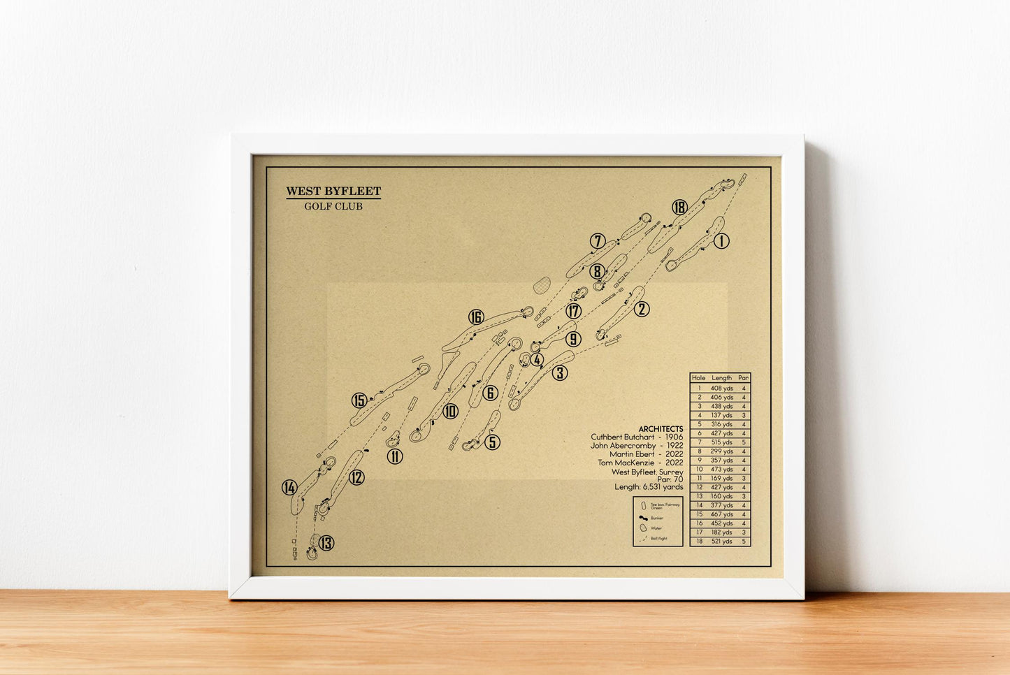 West Byfleet Golf Club Outline (Print)