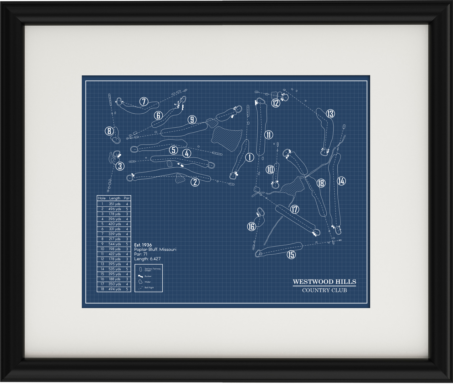 Westwood Hills Country Club Blueprint (Print)