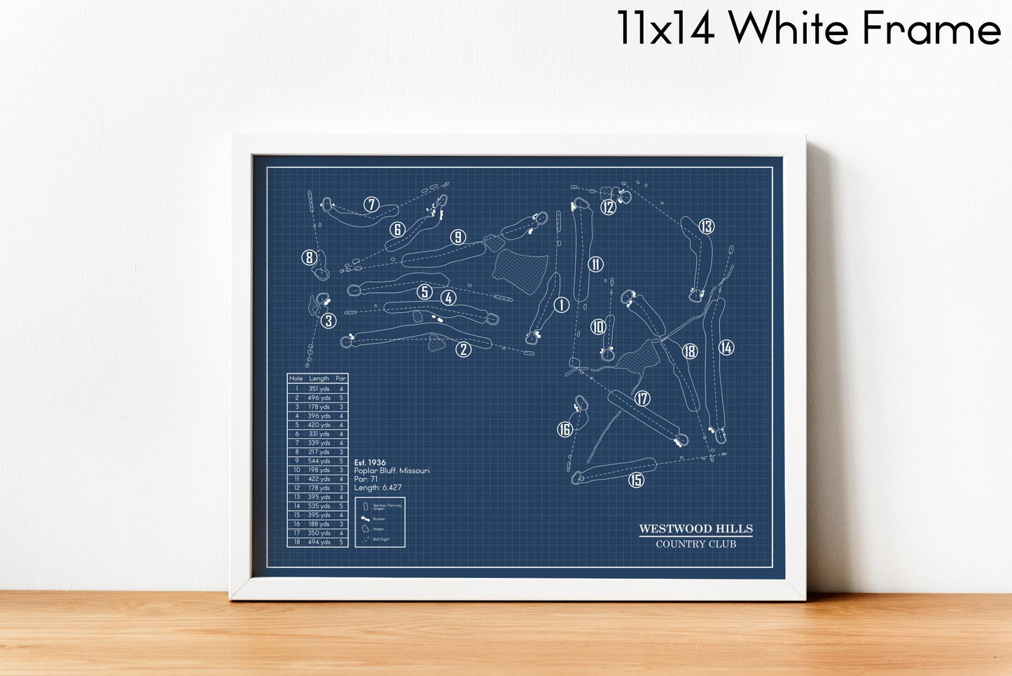 Westwood Hills Country Club Blueprint (Print)