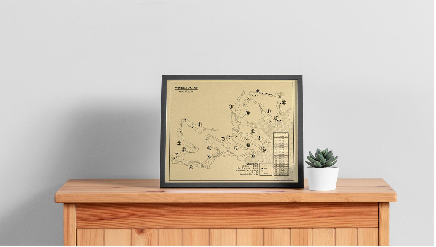 Wicker Point Golf Club Outline (Print)