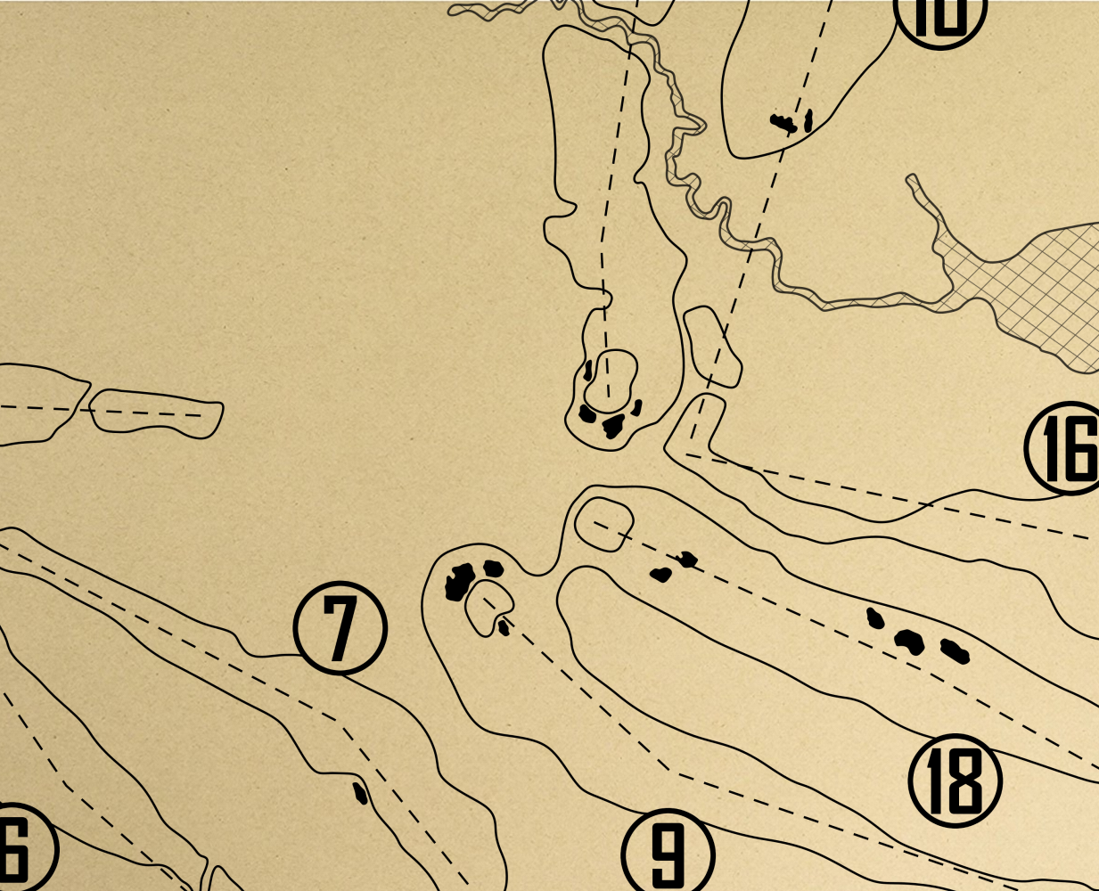 Wicker Point Golf Club Outline (Print)