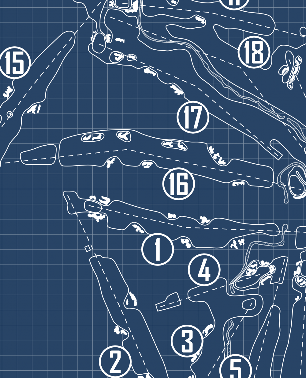 Wilshire Golf Course Blueprint (Print)