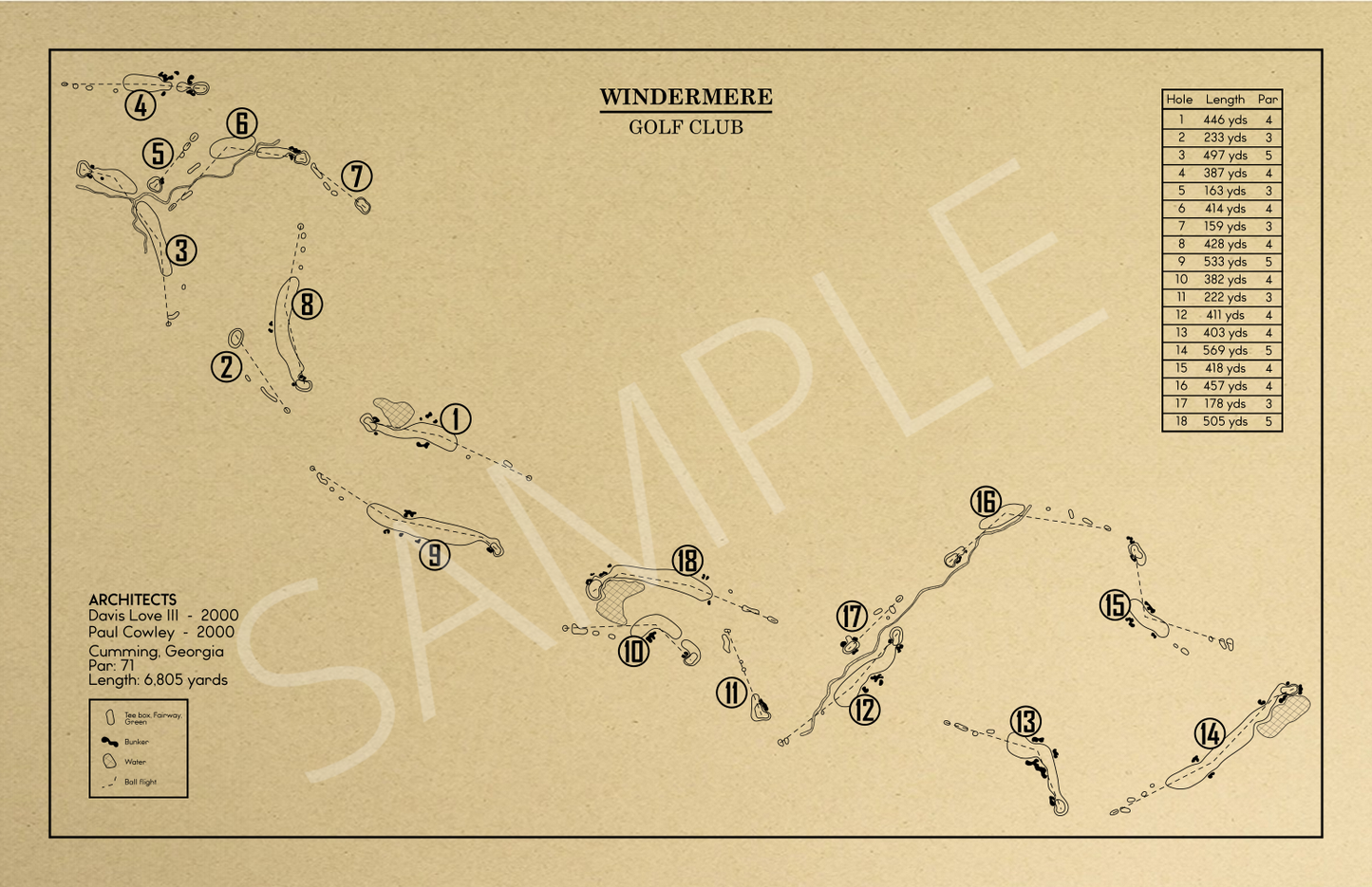 Windermere Golf Club Outline (Print)