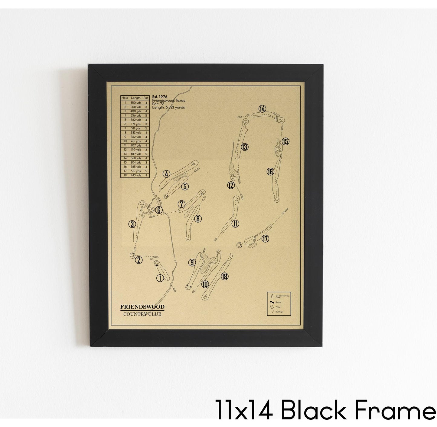 Friendswood Country Club Outline (Print)
