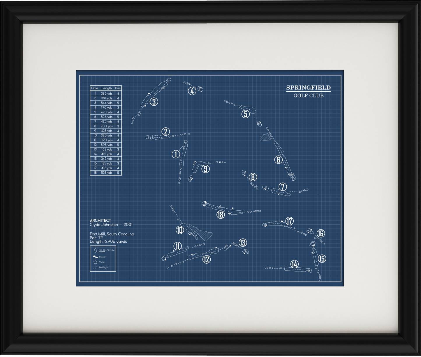 Springfield Golf Club Blueprint (Print)