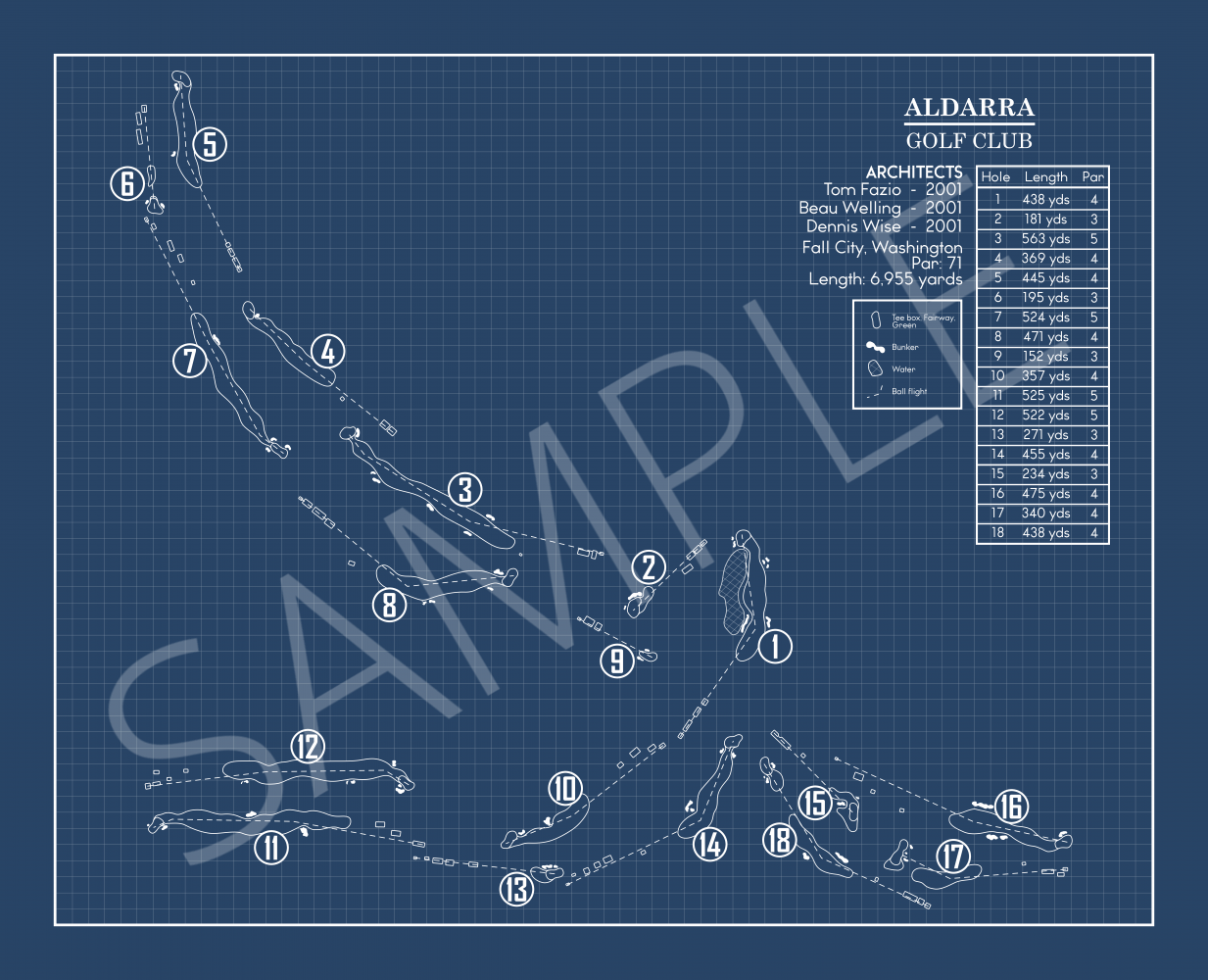 Aldarra Golf Club Blueprint (Print)