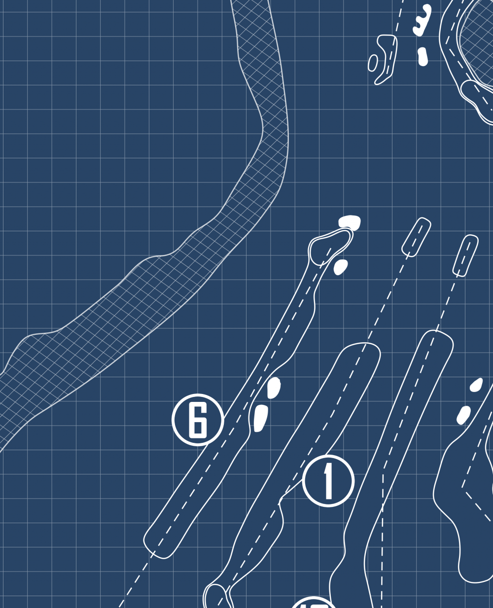 Auburn Golf Club Blueprint (Print)