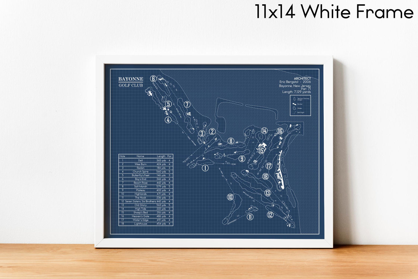 Bayonne Golf Club Blueprint (Print)