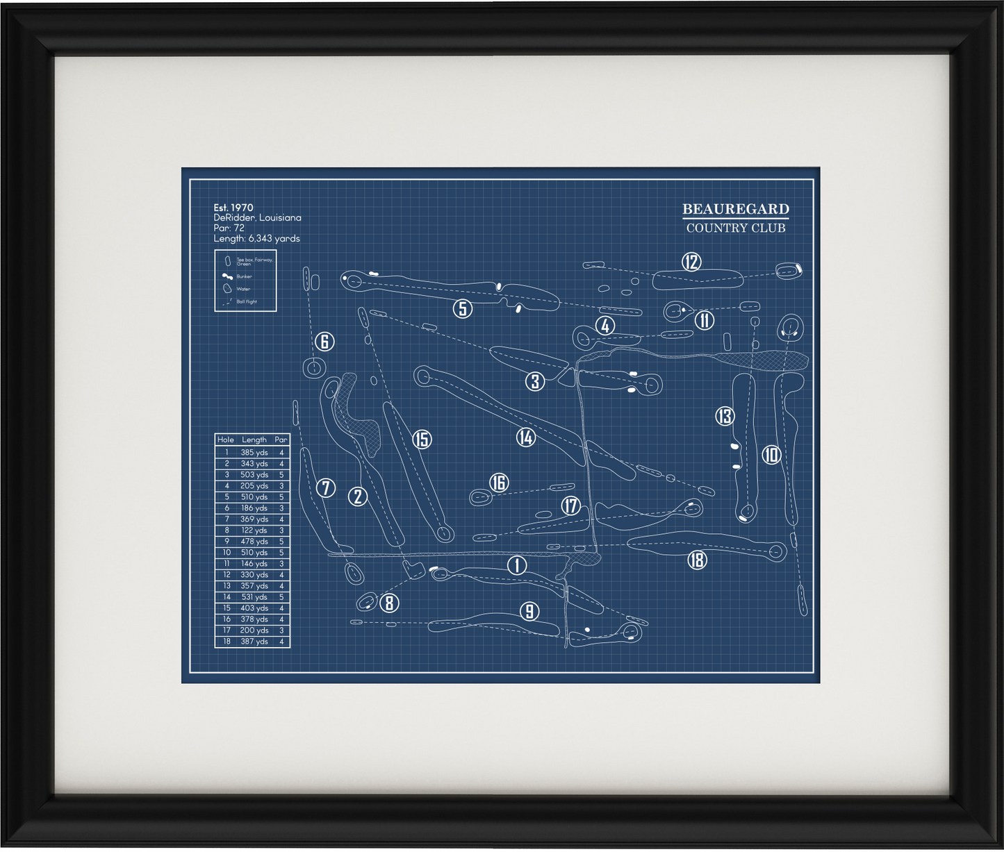 Beauregard Country Club Blueprint (Print)