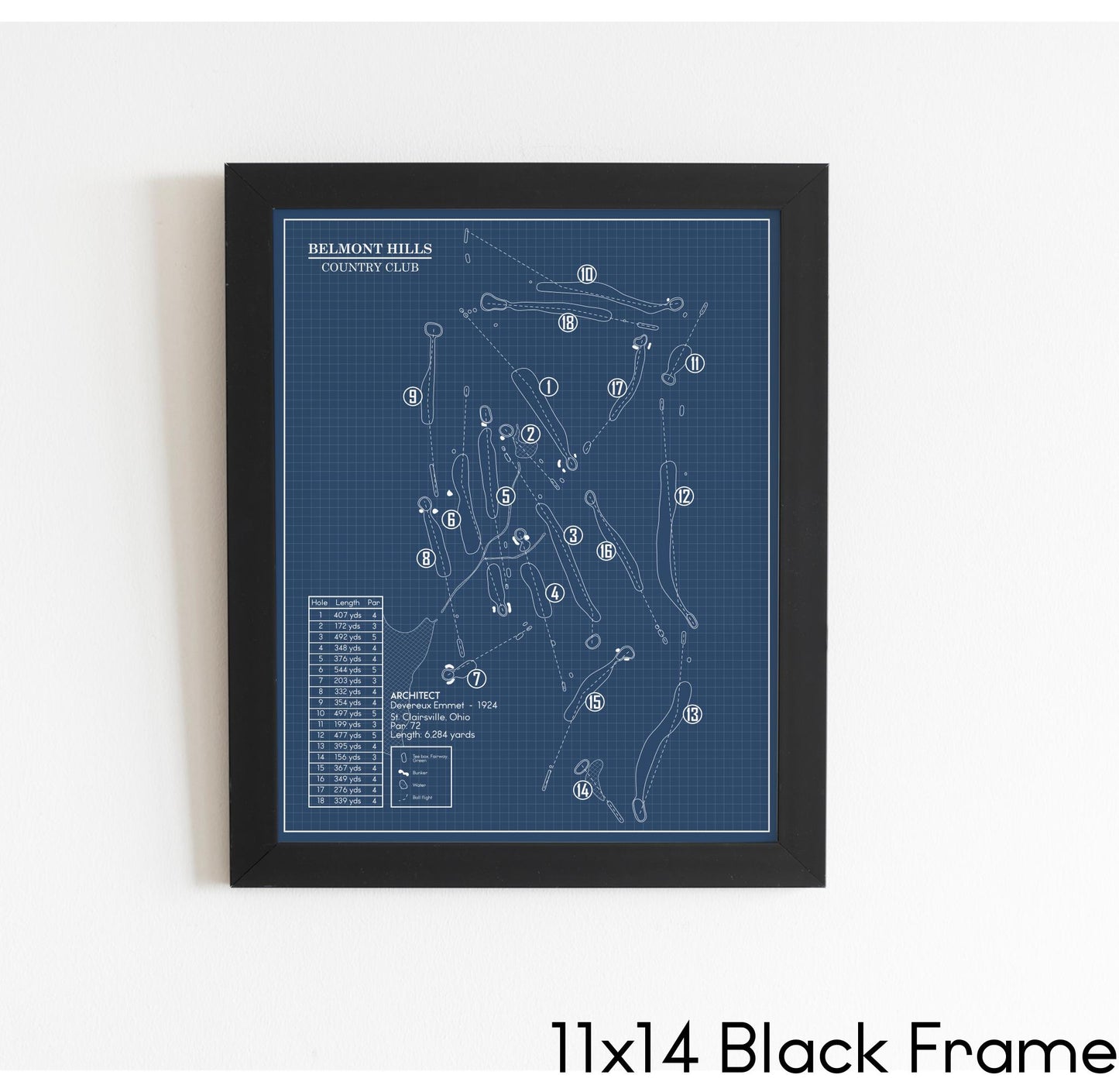 Belmont Hills Country Club Blueprint (Print)