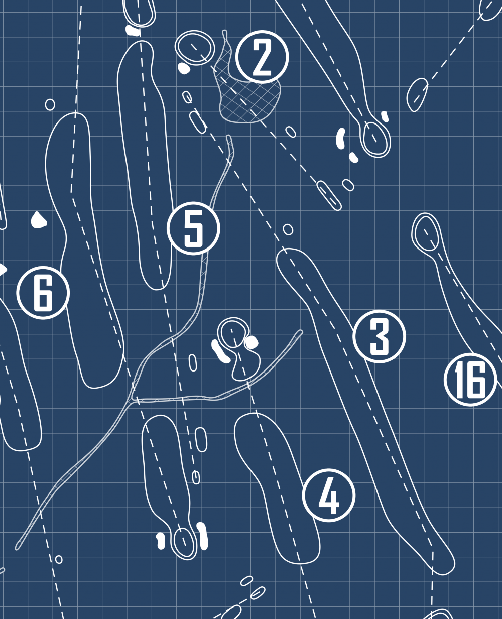 Belmont Hills Country Club Blueprint (Print)
