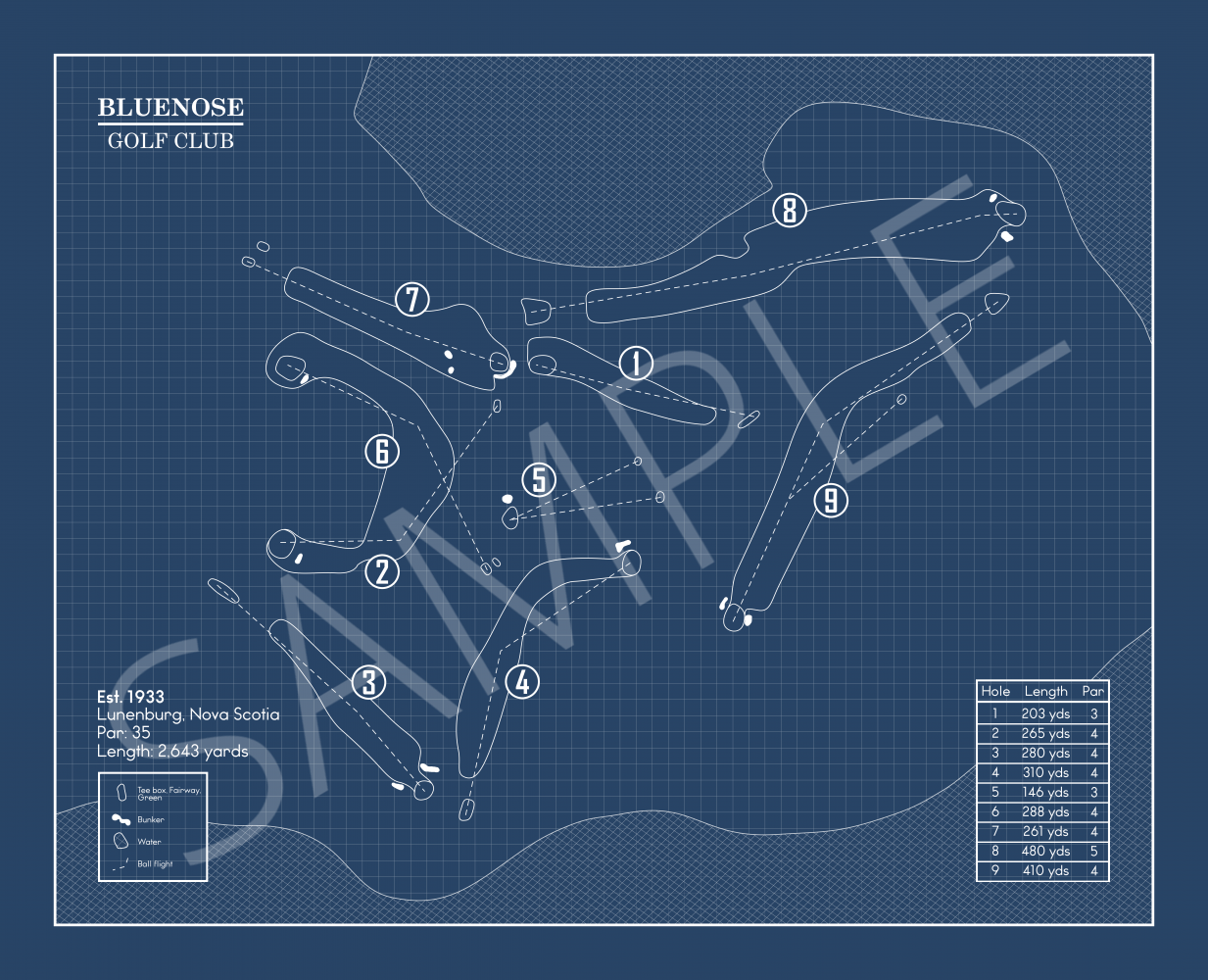 Bluenose Golf Club Blueprint (Print)