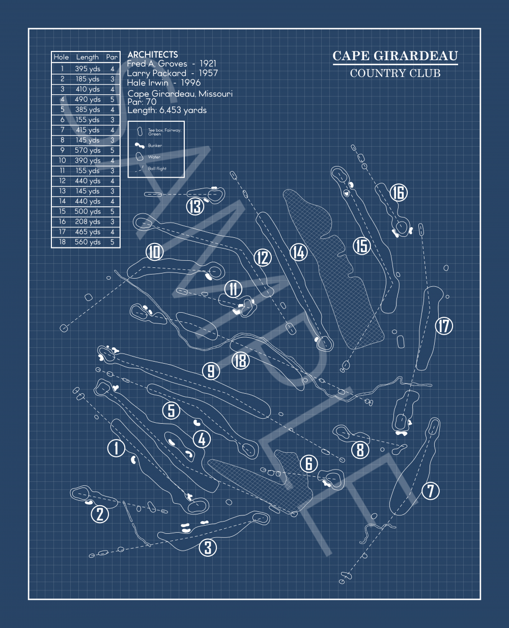 Cape Girardeau Country Club Blueprint (Print)