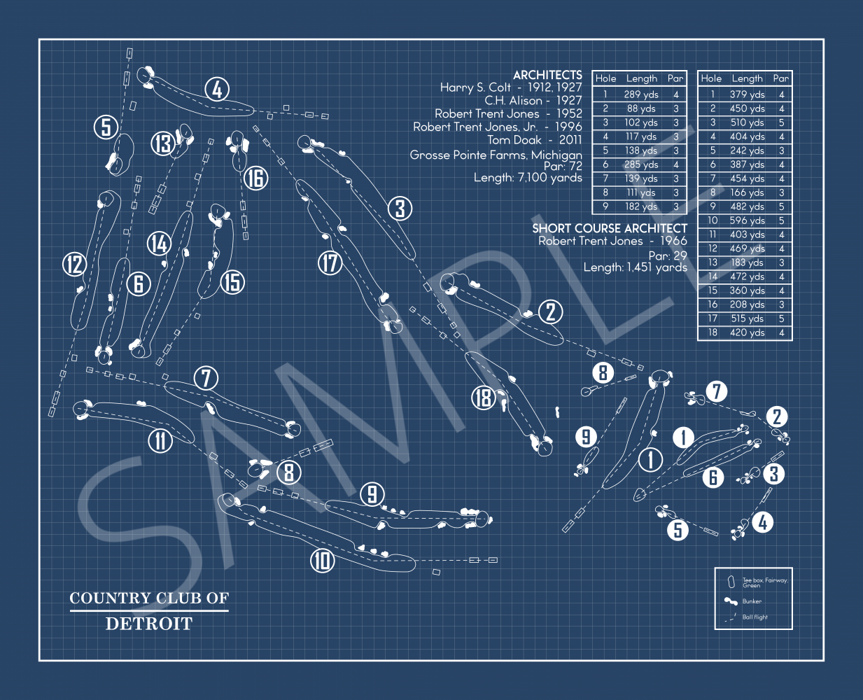 Gasparilla Golf Club Blueprint (Print)