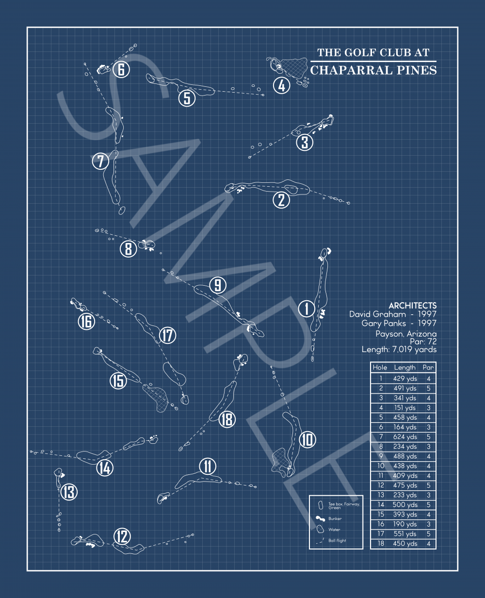 The Golf Club at Chaparral Pines Blueprint (Print)