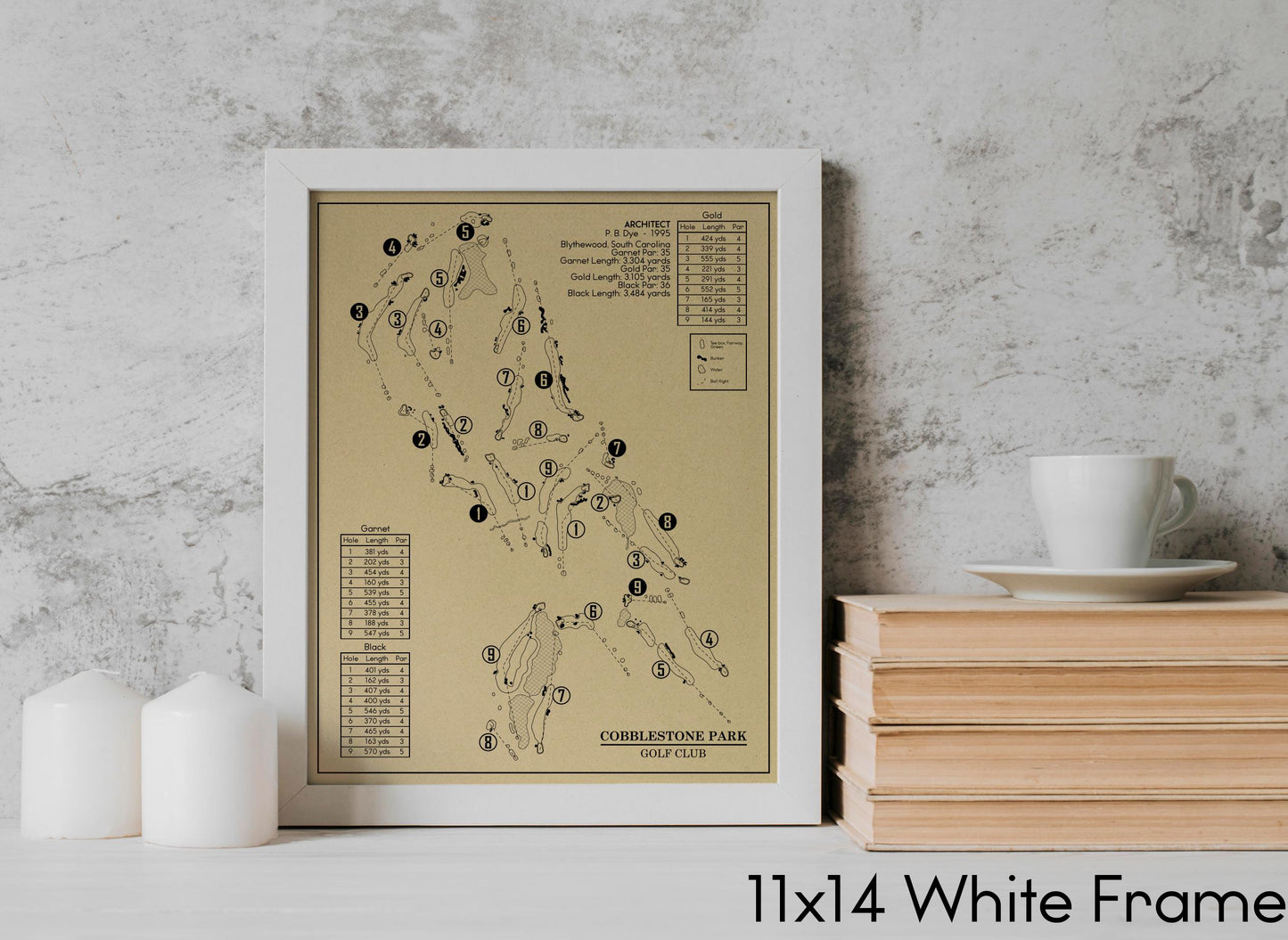 Cobblestone Park Golf Club Outline (Print)