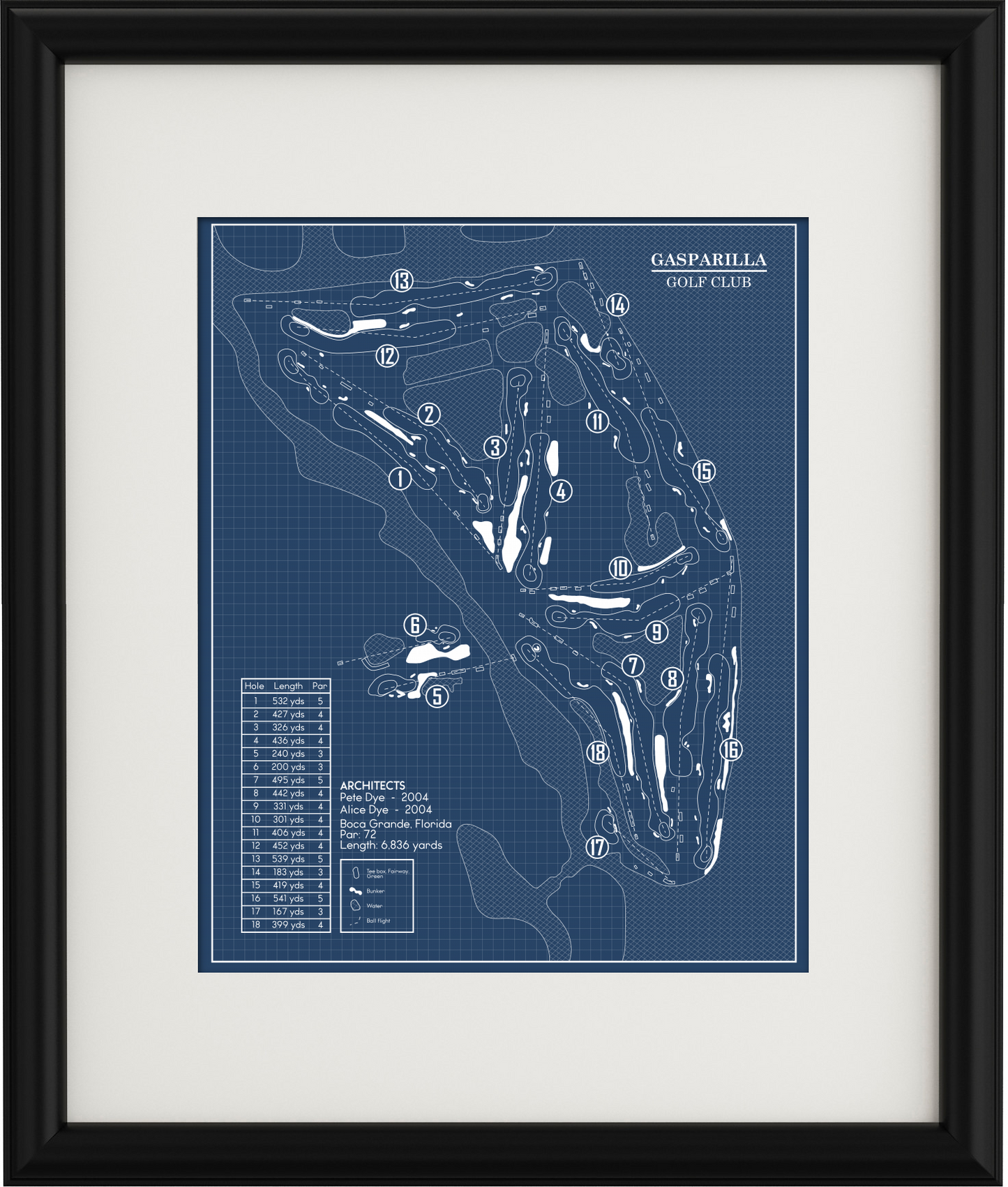 Gasparilla Golf Club Blueprint (Print)
