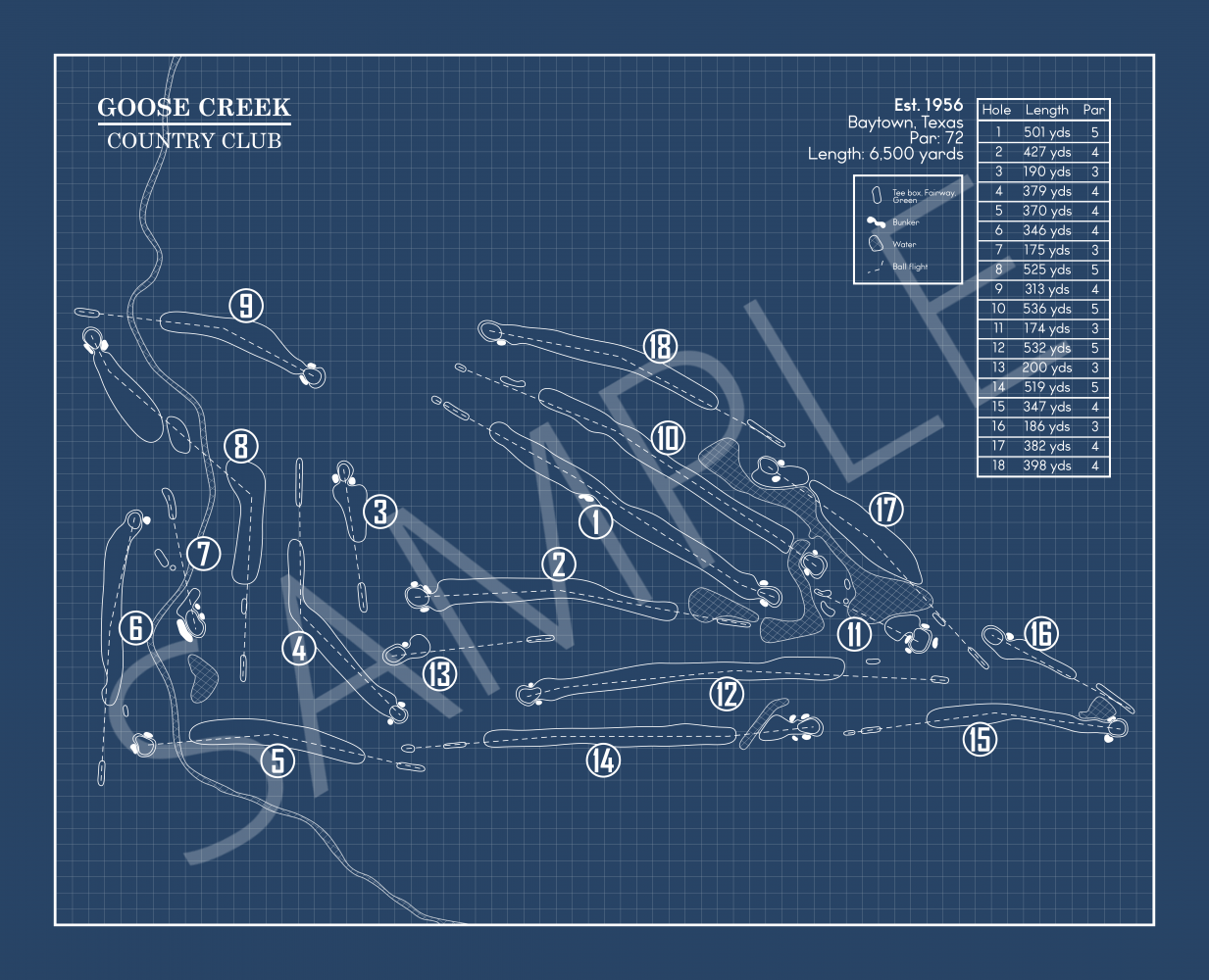 Goose Creek Country Club Blueprint (Print)