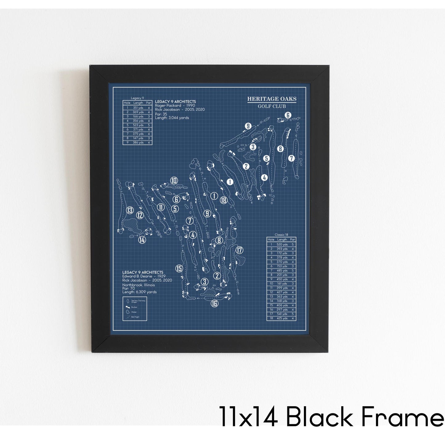 Heritage Oaks Golf Club Blueprint (Print)