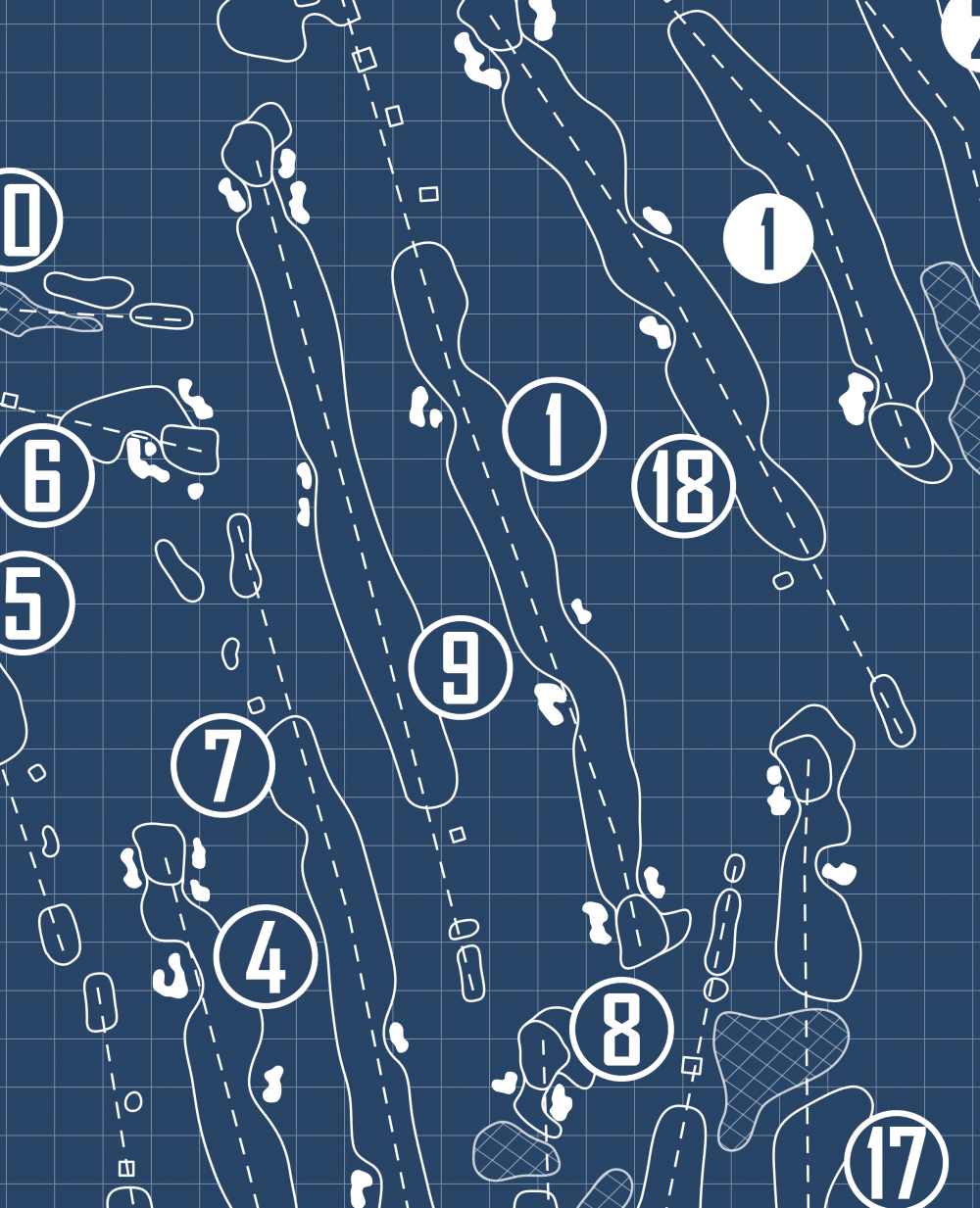 Heritage Oaks Golf Club Blueprint (Print)
