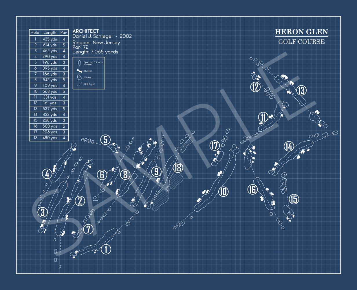 Heron Glen Golf Course Blueprint (Print)