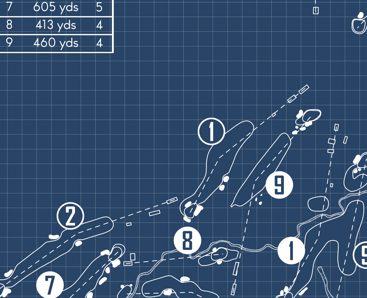 Huntingdon Valley Country Club Blueprint (Print)