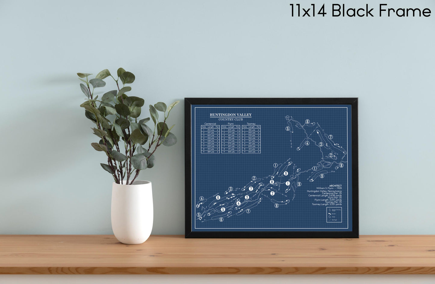 Huntingdon Valley Country Club Blueprint (Print)