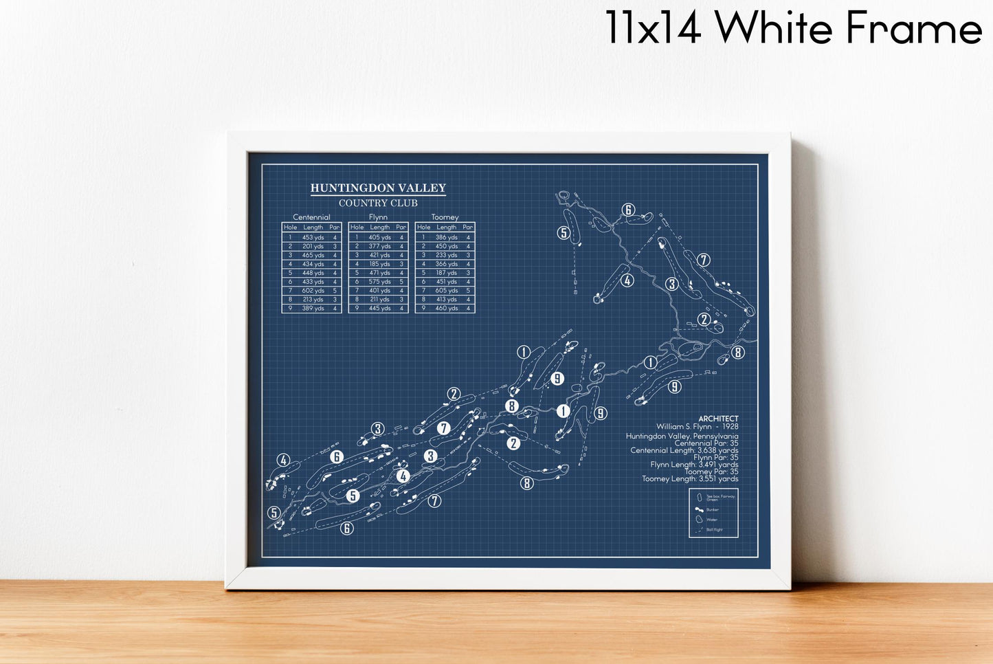 Huntingdon Valley Country Club Blueprint (Print)